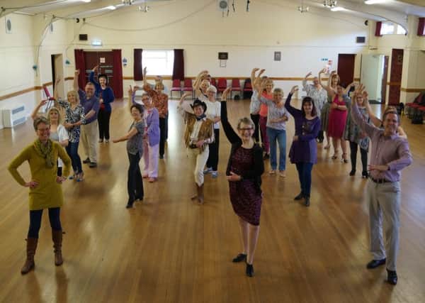 Latin-in-Line has proved a popular class. Leading the way are Heather and Peter Davies, with Nicola Marshall, left. EMN-190204-081841001