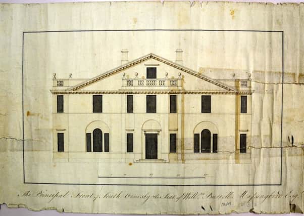 James Paines South Ormsby Hall facade design, circa. 1750.