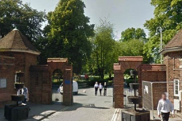 The entrance to Boston's Central Park.