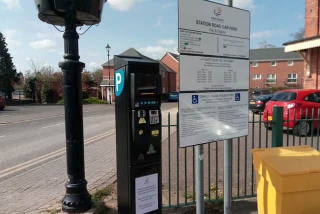 One of the new parking ticket machines in Station Road car park in Sleaford. EMN-190104-175426001