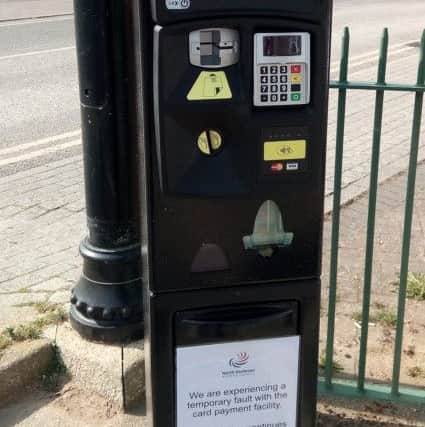 Notices up on the new ticket machines say they cannot take card payments at the moment. EMN-190104-175455001