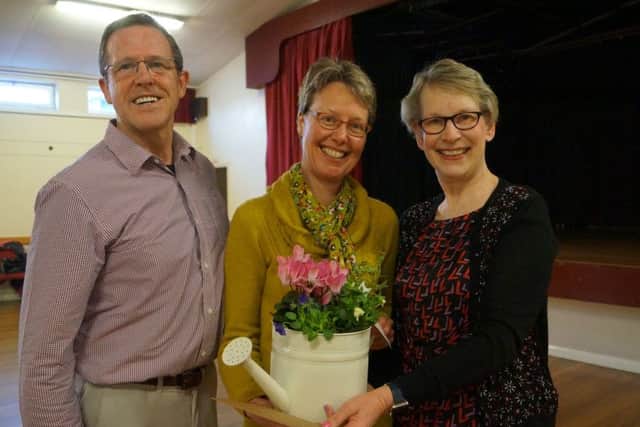 Peter and Heather made a presentation to Nicola Marshall for all the work she had done in bringing dance back to the Festival Hall EMN-190204-081829001