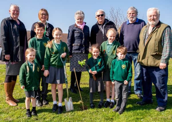 Heckington Parish Councillors joined pupils from Heckington St Andrew's Primary School to plant the 60 memorial trees to mark the end of the First World war and those from the village that died in it. EMN-190804-121541001