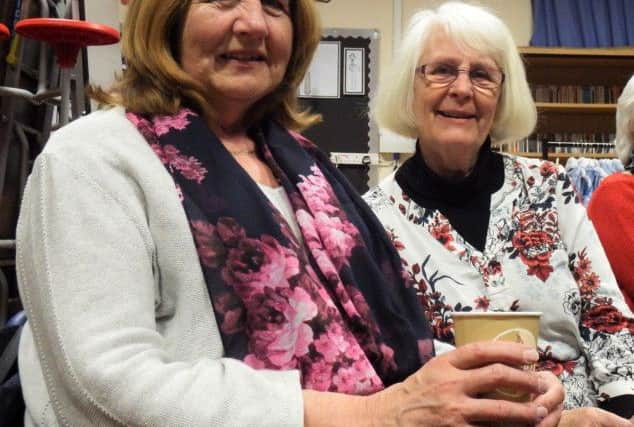 Sue Robinson and Carole Bateman at Alford Primary Schools fashion show, ANL-190404-161719001