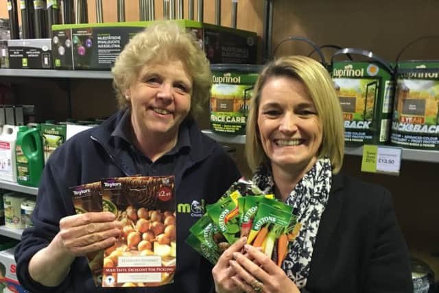 Sheila Johnson of Mole Country Stores presented Headteacher Rachel Osgodby with a range of vegetable and salad seeds plus multi-purpose compost and grow-bags in the new garden section of their Market Rasen store. EMN-190404-154556001