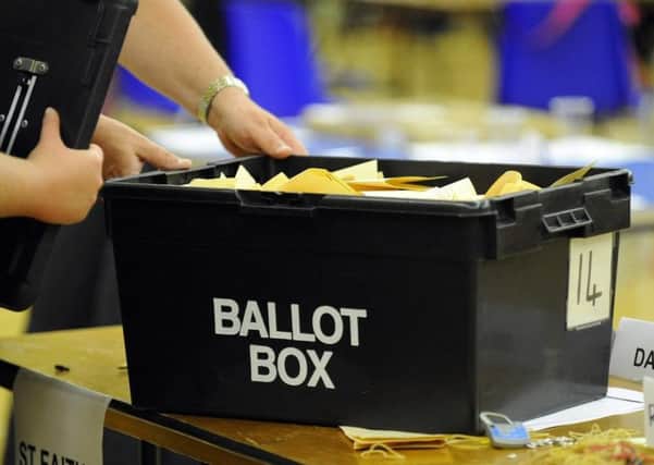 A ballot box containing votes from local elections. Picture: Malcolm Wells