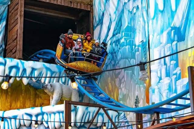 The new Ice Mountain roller coaster at Fantasy Island is now open.