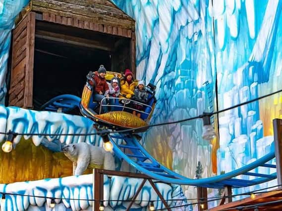 The new Ice Mountain roller coaster at Fantasy Island is now open.