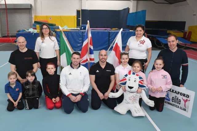 Sleaford Elite Gymnastics Club official opening of new premises with olympic gymnast Kristian Thomas and Spanish olympic trampolinist Humberto Hernandez. EMN-190804-095638001