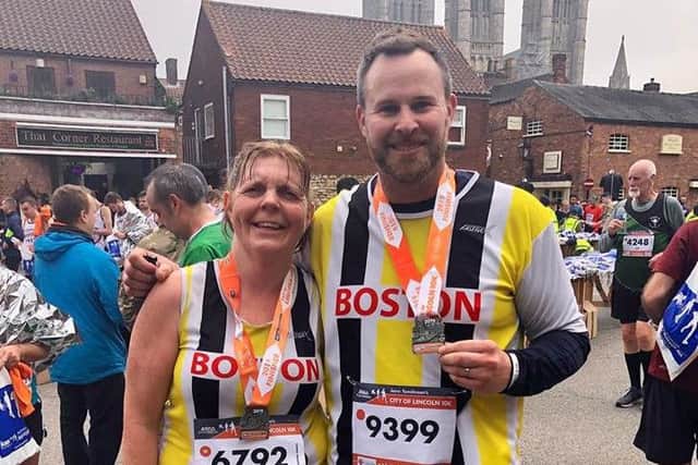 Dianne Houghton and Neil Goodwin at the Lincoln 10k. WeM4ahpbzMmaTU-I0bpa