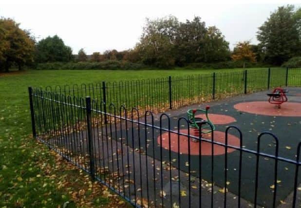 The site of the proposed recreation park in the background. In the foreground is the existing childrens playground. EMN-191104-153151001