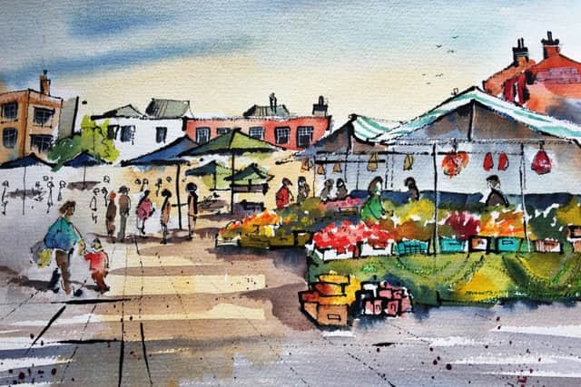 Karin Christensen created this painting, entitled Saturday Market. EMN-190804-202735001