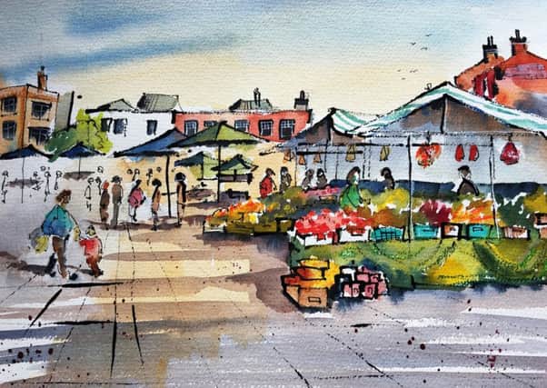 Karin Christensen created this painting, entitled Saturday Market. EMN-190804-202735001