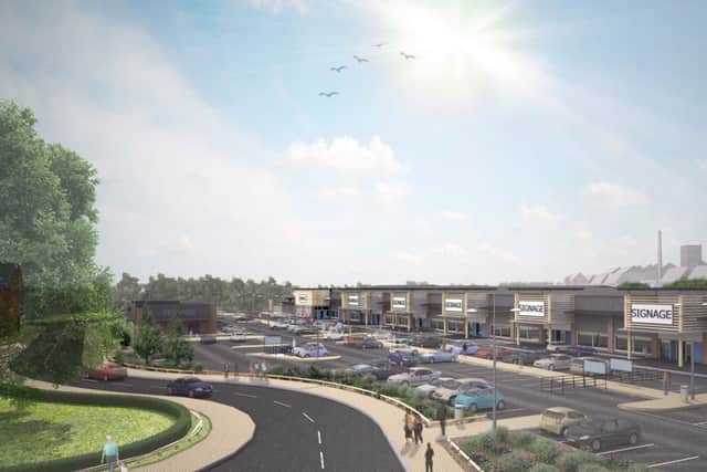 An impressino of the retail park approved for the old Advanta Seeds site in Sleaford. EMN-191004-110739001
