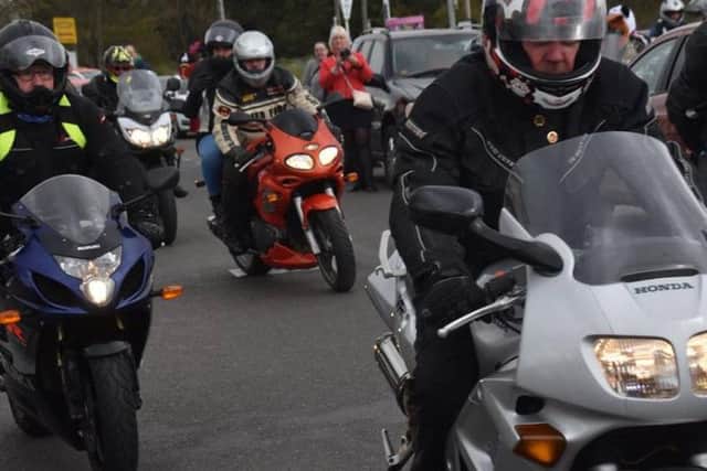 Bikers on their way to Pilgrim Hospital in Boston. Photo: Barry Robinson