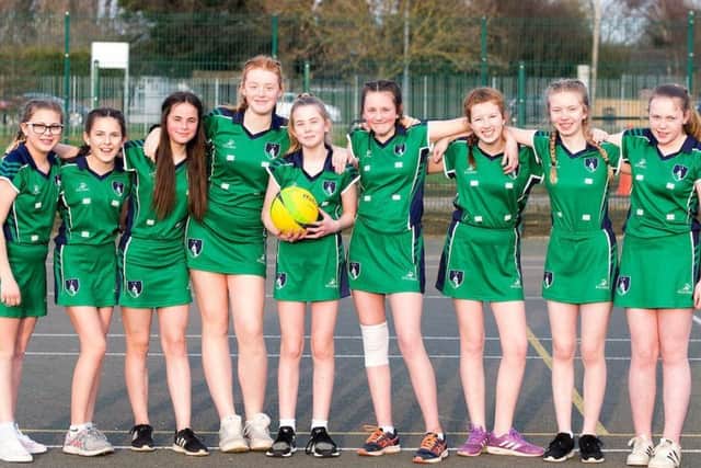 Louth Academy Year 8 girls' netball team - Maddison Drury, Rachel Booth, Faith Jacklin, Brook Clifford, Evie Wood, Talli Blakey, Olivia Cooper, Madison Ely and Sophie Appleby.
Picture: Sean Spencer/Hull News & Pictures EMN-190415-162214002