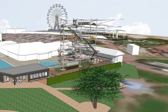 Work has started on new café and  Altitude44 - the new 21-metre, four-platform urban high wire attraction. ANL-190416-105953001