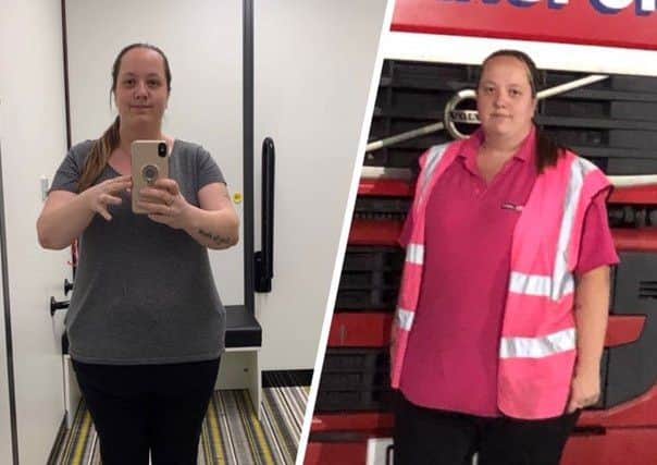 Zara, before and after her weight loss EMN-190419-145655001