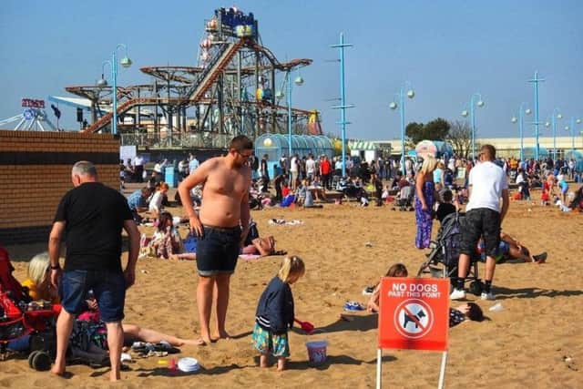 Visitors flocked on to the beach in Skegness. Photo: Julie Sadler Photography ANL-190422-065655001