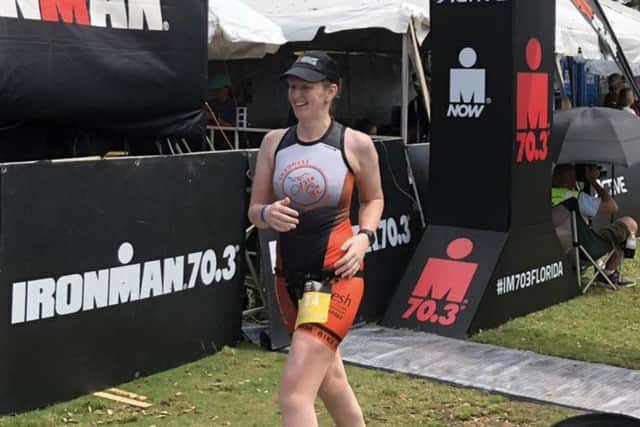 Michyla Clark crosses the line.