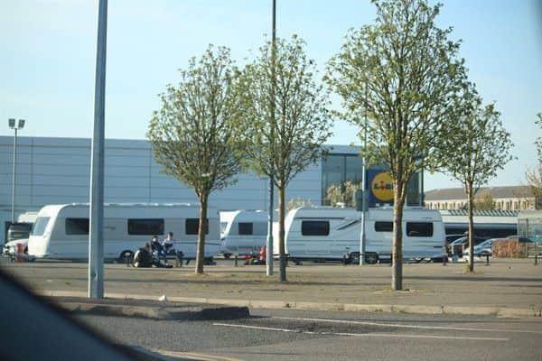 Travellers on the coach park in Skegness. Photo: Stephen Willmer ANL-190423-134132001