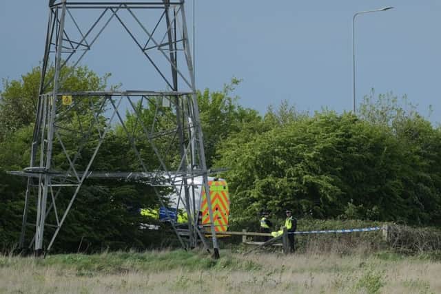 Police at the scene in New Waltham. (All pictures published with the kind permission of the Grimsby News And Pictures Facebook page).