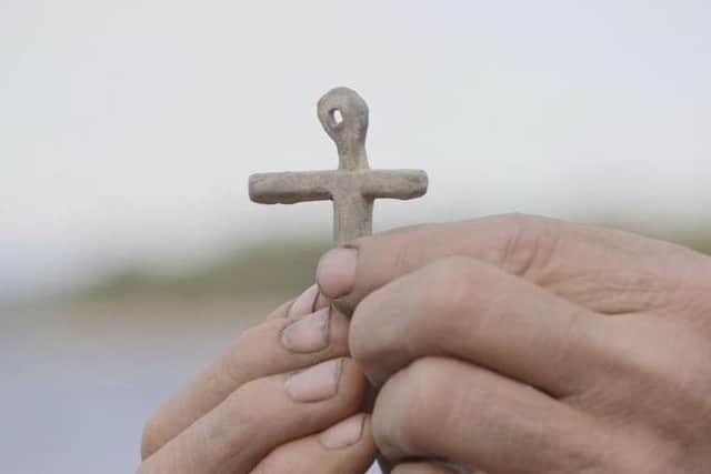 One of Gary Draytons greatest Oak Island finds, the lead cross, found at Smiths Cove, has been analysed by a scientist to originate from Europe during the time of the Knights Templar. Confirmed Templar coins have also been found by Drayton and others. On the show, Rick Lagina noticed its striking similarity to a Templar prison carving (see below).