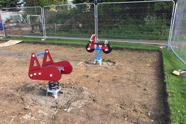 Some of the equipment has now been installed for the new play park at Heckington playing field. EMN-190105-092450001