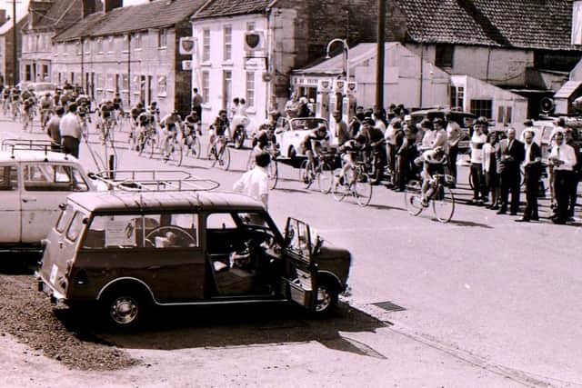 Cyclists set off along Ermine Street through Ancaster on their race back in May 1970. EMN-190305-145804001