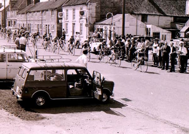 Cyclists set off along Ermine Street through Ancaster on their race back in May 1970. EMN-190305-145804001