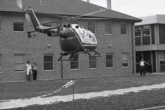 The new air ambulance during its first mission in 1984.
