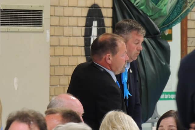 Conservatives Steve Fields and NKDC group Leader Richard Wright carefully monitoring the counting process.