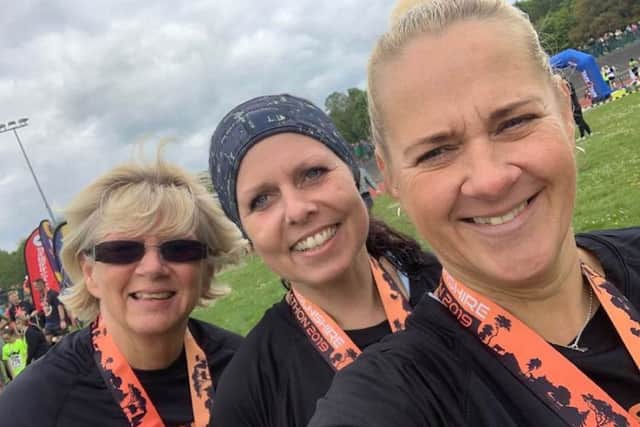 Debbie, Zoe and Andrea at the North Lincolnshire Half-Marathon EMN-190605-114327002