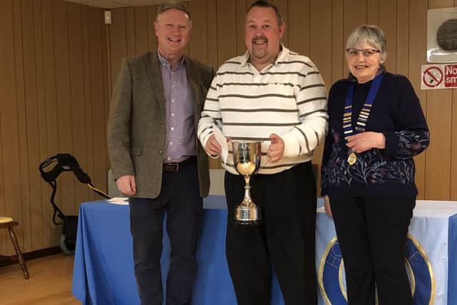 Steve Calver, Chris Starsmeare (Mens Singles winner) and Jill King.