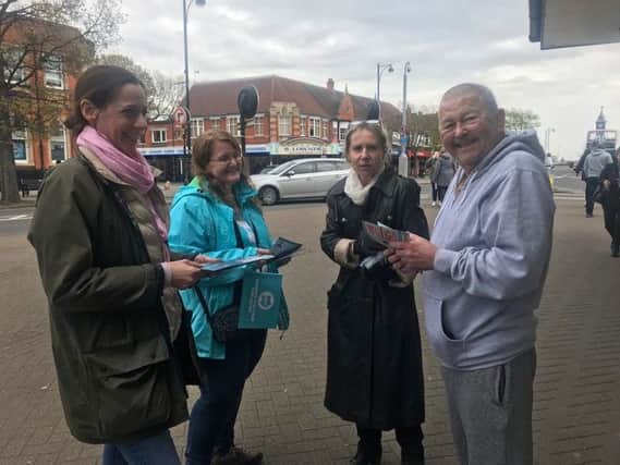 Annunziata Rees-Mogg and Brexit Party candidates for Lincolnshire and the East Midlands in the Europeon Elections met members of the public  in Skegness on Bank Holiday Monday. ANL-190605-165430001