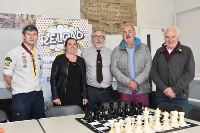 From left, Brett Ayres - Lincolnshire Scouts; Frances Carlsen - LCVYS Development Officer; Prof Charles Shaw - Lincs Youth Assoc. LCVYS Chair; Peter Read - Discover Volunteering CIC LCVYS Vice-Chair; Coun Maurice Bellwood - LYA Supporter from Louth EMN-190705-073914001