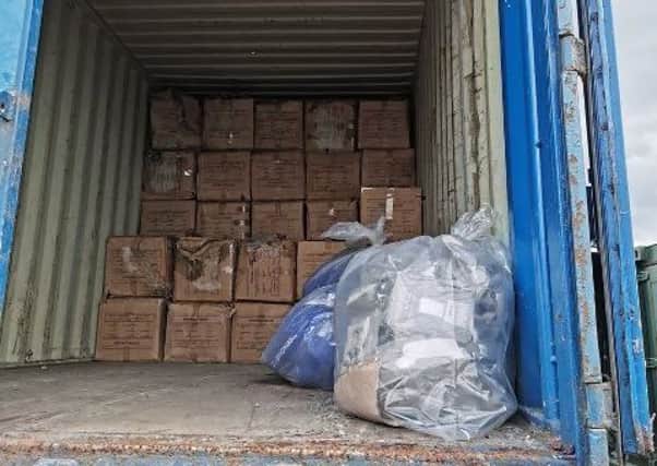 The haul of fake goods filled a 20ft freight container. ANL-190905-152740001