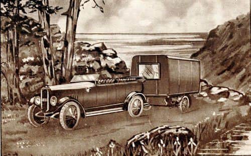 An illustration of the first Eccles caravan. The caravan first rolled off the production line at Eccles Motor Transport Ltd in Gosta Green, Birmingham, in 1919. ANL-191005-144842001