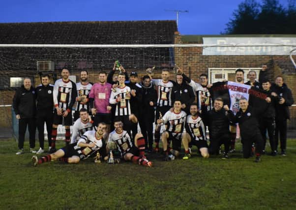 Spilsby Town celebrate. Photo: Darren Trapps.