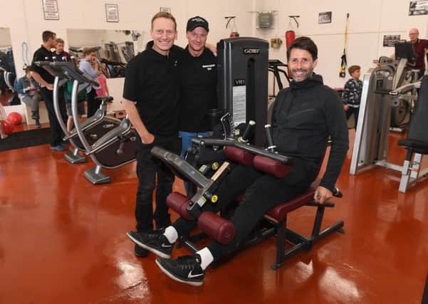 New gym opening on Morlands Industrial estate, Metheringham, by Lincoln City FC manager Danny Cowley. L-R Joint owners Ian Greaves and Graeme Theodore with Danny Cowley. EMN-190520-112016001