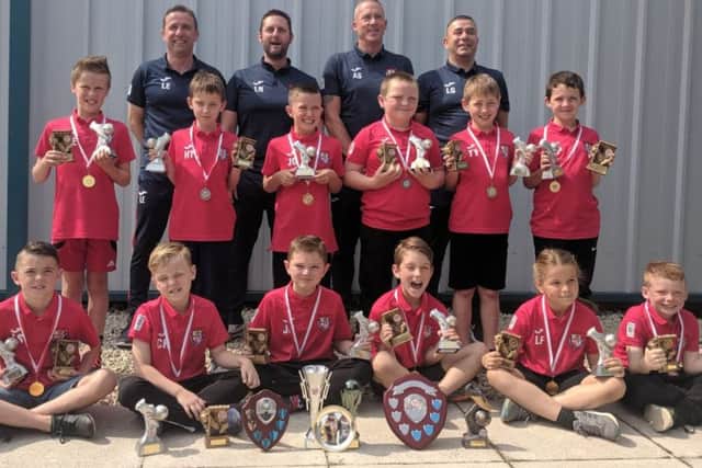 The successful Horncastle under nines squad.