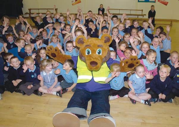 Wilbur the Road Safety Bear at St Nicholas CofE Primary School 10 years ago.