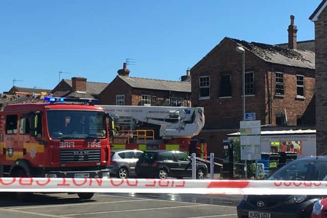 The scene at Union Street, in Market Rasen, after a fire broke out in the early hours of this morning (Friday). EMN-190524-145927001