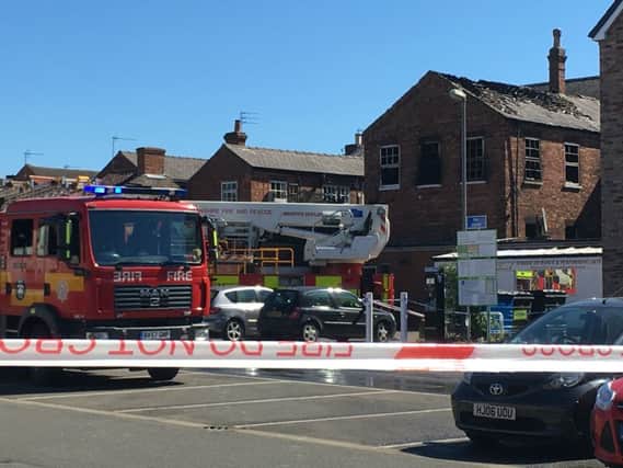 The scene at Union Street, in Market Rasen, after a fire broke out in the early hours of this morning (Friday). EMN-190524-145927001
