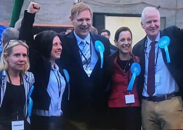 Brexit candidates  for Lincolnshire and the East Midlands celebrating in Kettering. ANL-190527-070402001