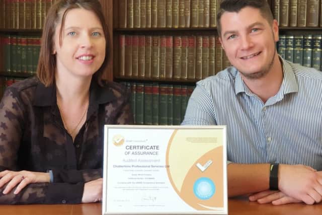 Risk and Compliance Manager, Bev Robinson, and ICT Director, Liam Osborne, ensure clients are in safe hands at Chattertons. EMN-190527-090722001