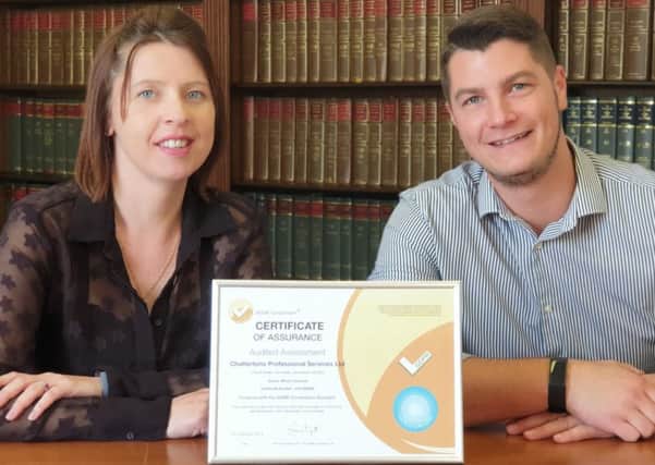 Risk and Compliance Manager, Bev Robinson, and ICT Director, Liam Osborne, ensure clients are in safe hands at Chattertons. EMN-190527-090722001