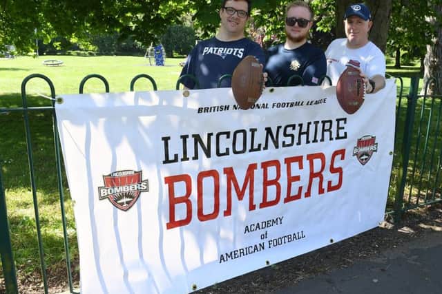 Under 18s rookie open day with Lincolnshire Bombers American Football. L-R Barry Howorth, Jake Blackburn and Steve Blackburn. EMN-190527-144917001