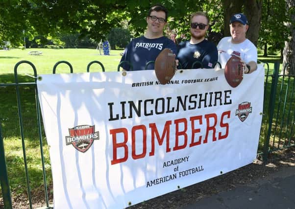 Under 18s rookie open day with Lincolnshire Bombers American Football. L-R Barry Howorth, Jake Blackburn and Steve Blackburn. EMN-190527-144917001