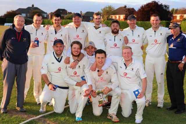 Caistor CC celebrate last August with the George Marshall Trophy EMN-190528-095815002